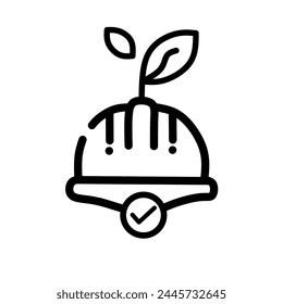 Protective helmet icon used for your favorite plants vector line icon