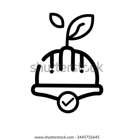 Protective helmet icon used for your favorite plants vector line icon