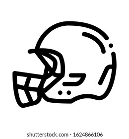 Protective Helmet Icon Vector. Outline Protective Helmet Sign. Isolated Contour Symbol Illustration
