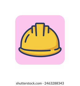 Protective helmet line icon. Constriction, head, danger outline sign. Work safety and protection concept. Vector illustration for web design and apps