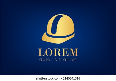 Protective helmet logo vector