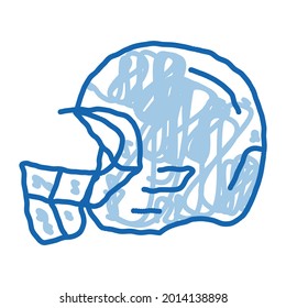 Protective Helmet sketch icon vector. Hand drawn blue doodle line art Protective Helmet sign. isolated symbol illustration