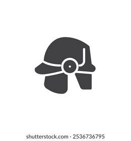 A protective helmet vector icon. filled flat sign for mobile concept and web design. Firefighter Helmet glyph icon. Safety symbol, logo illustration. Vector graphics