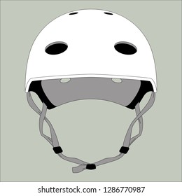 protective helmet ,vector illustration , flat style , front  side