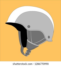 protective helmet ,vector illustration , flat style ,profile side