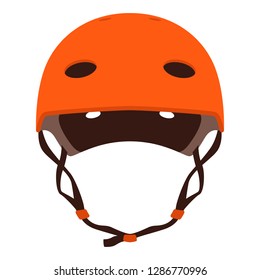 protective helmet ,vector illustration , flat style , front  side