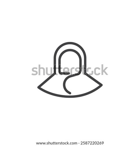 Protective Hood line icon. linear style sign for mobile concept and web design. A hood covering head and neck outline vector icon. Symbol, logo illustration. Vector graphics