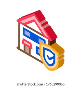 Protective House from Rat Icon Vector. Isometric Protective House from Rat sign. color isolated symbol illustration