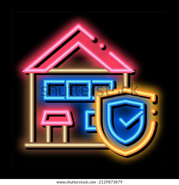 Protective House from Rat neon light sign\
vector. Glowing bright icon Protective House from Rat sign.\
transparent symbol\
illustration
