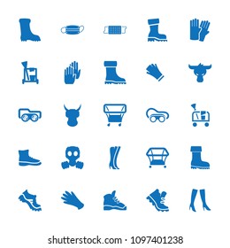 Protective icon. collection of 25 protective filled icons such as playpen, glove, gloves, cleaning tools, woman boots, boot. editable protective icons for web and mobile.