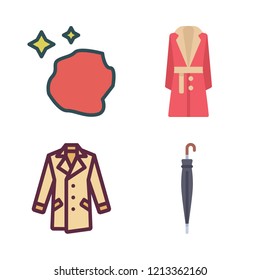 protective icon set. vector set about coat, sponge and umbrella icons set.