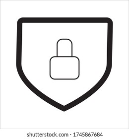 Schutzsymbol, Schildsymbol auf weißem Hintergrund