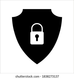 protective icon, shield icon on a white background color editable