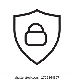 Icono protector, icono de escudo sobre un fondo blanco