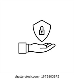 protective icon. Shield security symbol in trendy design on white background