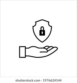 protective icon. Shield security symbol in trendy design on white background