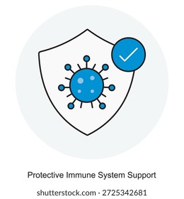 Schutz Immunsystem Unterstützung Symbol, stärken Sie Ihre Immunität, natürliche Verteidigung Boost, komplette Immunpflege, Vektor