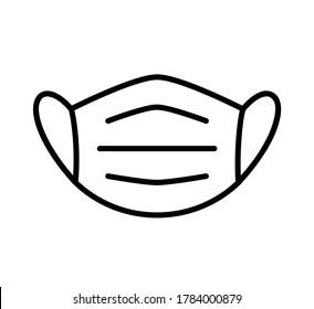 Protective individual face masks line icon - stock vector