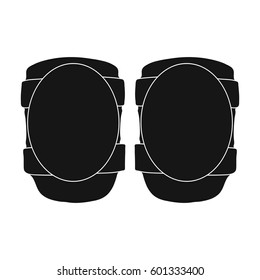 Protective knee pads for cyclists. Protection for athletes.Cyclist outfit single icon in black style vector symbol stock illustration.