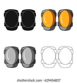 Protective knee pads for cyclists. Protection for athletes.Cyclist outfit single icon in cartoon style vector symbol stock illustration.