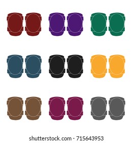 Protective knee pads for cyclists. Protection for athletes.Cyclist outfit single icon in black style vector symbol stock illustration.