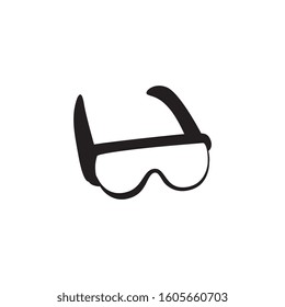 Protective laboratory glasses isolated on white background icon vector illustration design. Concept of industrial security and safety professional workplace.