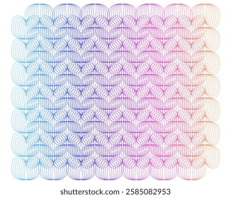 Protective layer for banknotes, diplomas and certificate. Design textures textile, interior with mosaic texture. Soft gradient color Linear background. Design element. Polygonal lines. Guilloche. 