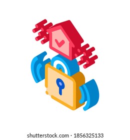 protective lock icon vector. isometric protective lock sign. color isolated symbol illustration