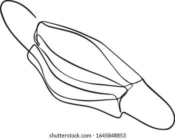 protective mask continuous line. Vector illustration for poster, web, print. One line vector concept. Mask for protaction from viruses. 
