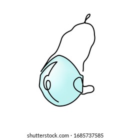 protective mask continuous line. Vector illustration for poster, web, print. One line vector concept. Mask for protaction from viruses.