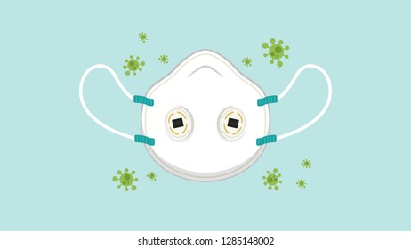 Protective mask. disease vector. wallpaper. free space for text. copy space.