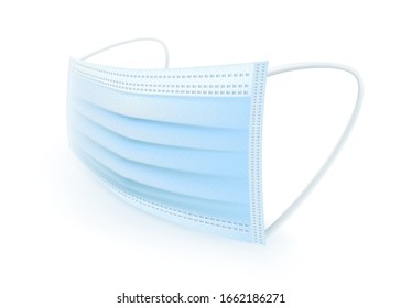 Protective Mask With Ear Strap Cover Mouth And Nose, Preventing Dust, Odor And Various Germs.
Realistic Vector File.