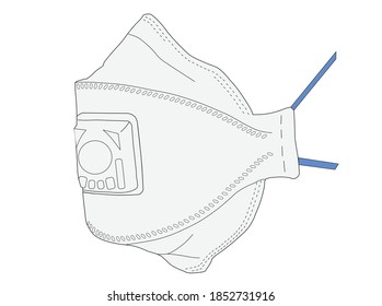 protective mask with filter isolated on white background