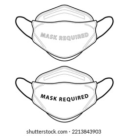 Protective Mask Icon Mouth Guard Vector Graphic Isolated. Mask Request sign