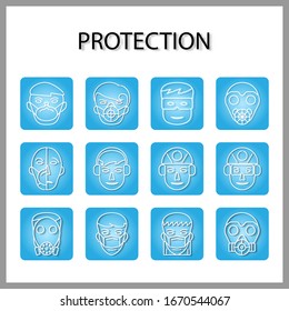 icono de máscara de protección aislado en fondo blanco para diseño web
