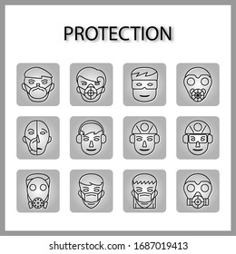 icono de máscara de protección aislado en fondo blanco para diseño web
