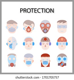 icono de máscara de protección aislado en fondo blanco para diseño web