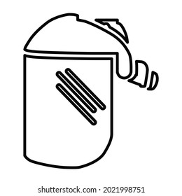 Icono de máscara protectora. Máscara de varias obras de construcción y carpintería. Protección facial y ocular. Ilustración vectorial aislada en un fondo blanco para el diseño y la web.
