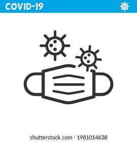 Protective mask line icon. Coronavirus. Virus, wearing mask, corona, pandemic, medical mask.