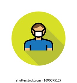 icono de línea de máscara protectora, ilustración vectorial