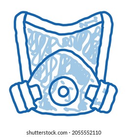 Protective Mask sketch icon vector. Hand drawn blue doodle line art Protective Mask sign. isolated symbol illustration