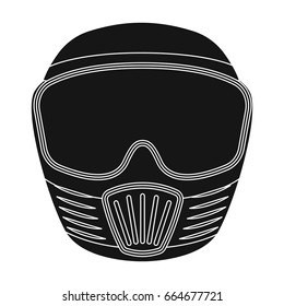 Protective mask.Paintball single icon in black style vector symbol stock illustration web.
