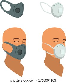 protective masks flat illustration set