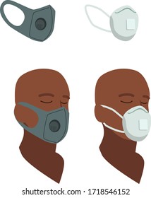 protective masks flat illustration set