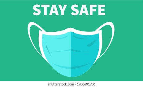 Protective medical face mask front size vector