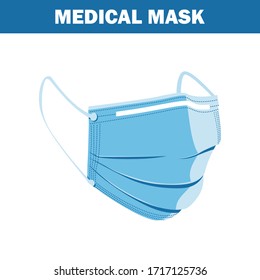 Protective Medical face mask Front side vector