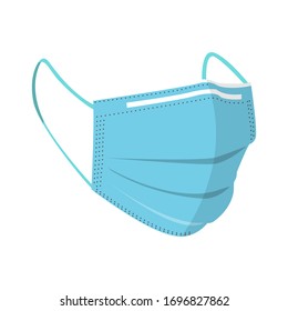 Protective Medical Face Mask Isolated. Surgical Mask. Corona Virus Protection. Coronavirus COVID-19 Pandemic. Protective Suit Coronavirus. Wear Mask COVID-19. Vector Illustration Eps10