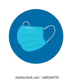 Protective medical face mask in vector flat style