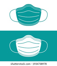 Protective Medical Face Mask Vector Illustration.