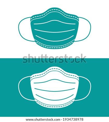 Protective Medical Face Mask Vector Illustration.